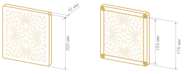 Вентс Art-Deco Flora 200х200 Біла - Розміри