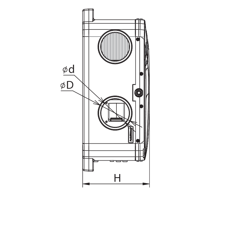 Вентс Enave-CT 100 P A14 R - Розміри