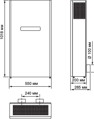 Вентс Мікра 200 Е1 ЕРВ WiFi - Розміри