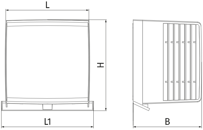 Вентс EH-26 білий 160 - Розміри
