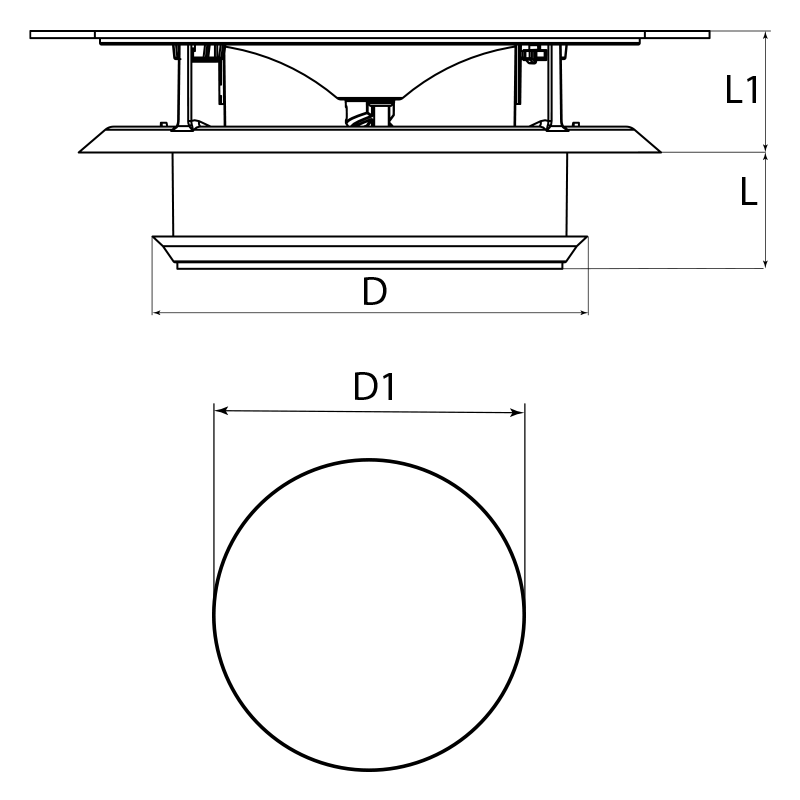 Вентс АП 125 О - Розміри