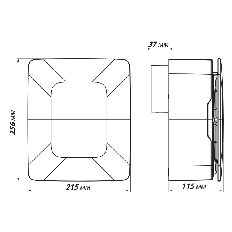 Вентс Фантом-А ТР - Розміри