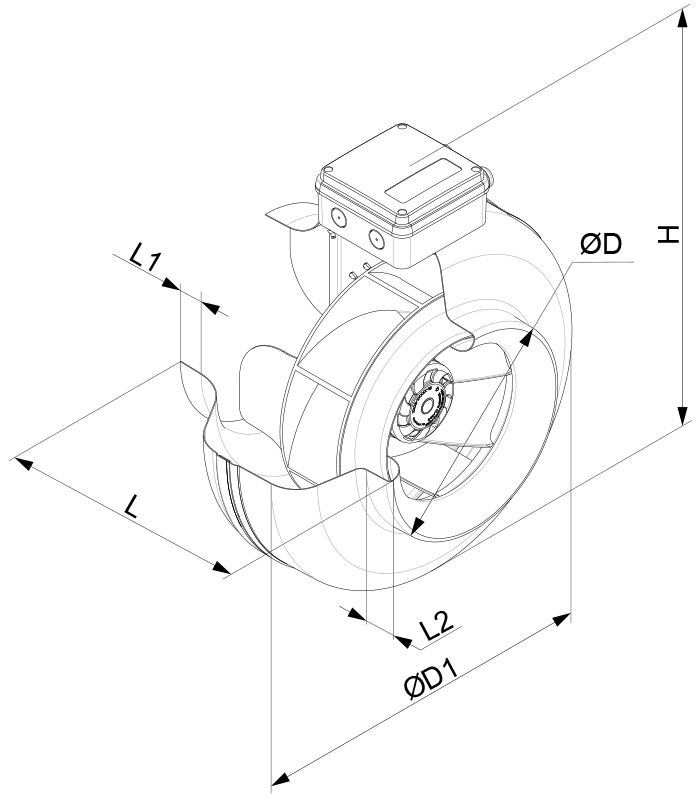 Вентс ВКМц 160 EC - Розміри