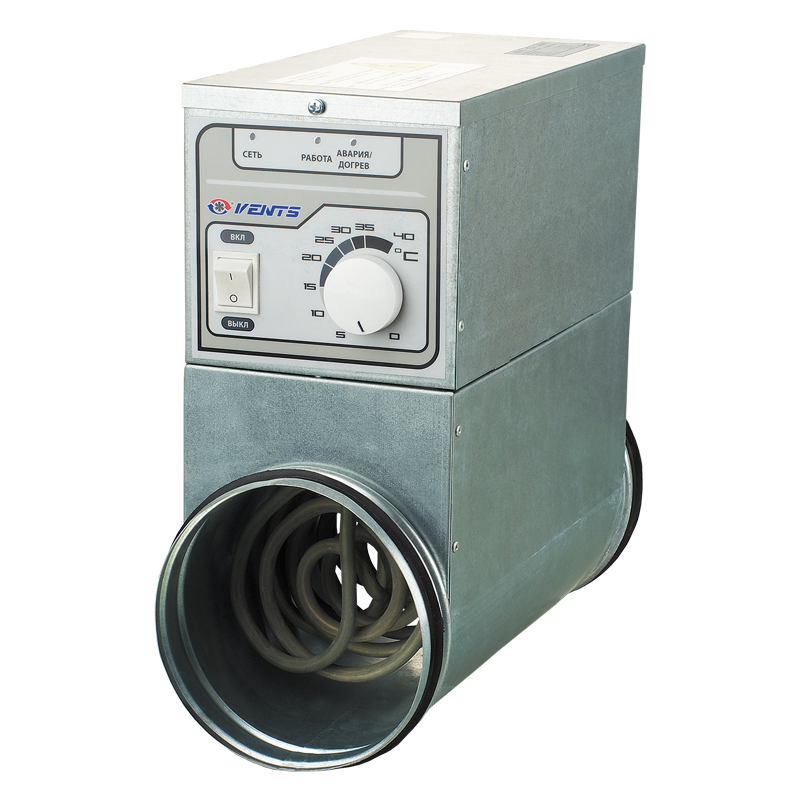 Вентс НК 160-5,1-3 У - Нагрівачі канальні електричні з вбудованим регулюванням температури